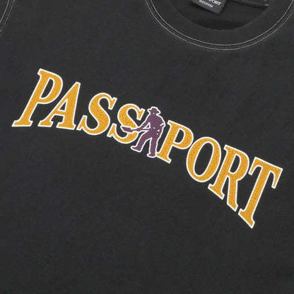 Pass Port - Official Contrast Tee Washed Black Pass~Port Passport T-shirt