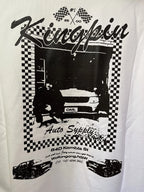 Kingpin Skate Supply S/S Box Tee Shirt White/Black 'Yell Joey' Print