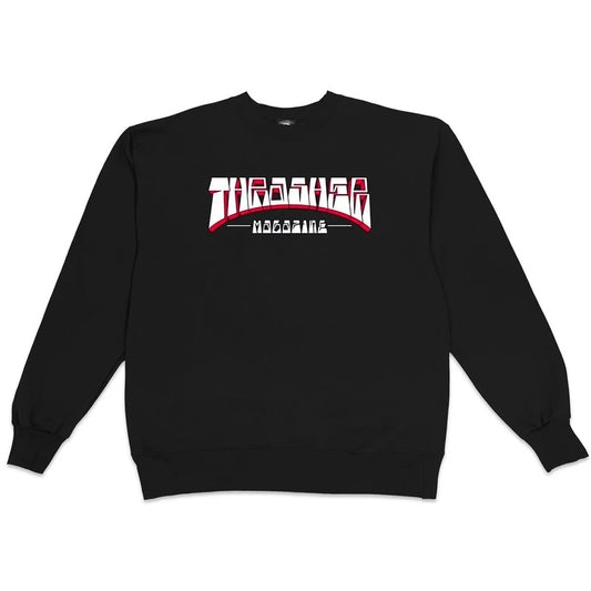 Thrasher Magazine - Firme Logo Black Crew Jumper | Crew Neck Pullover