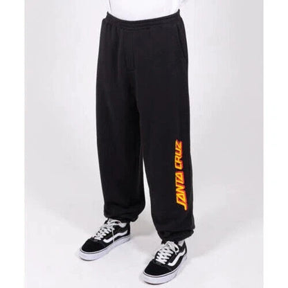 SANTA CRUZ CLASSIC STRIP TRACK PANTS FLEECE BLACK SWEATPANTS