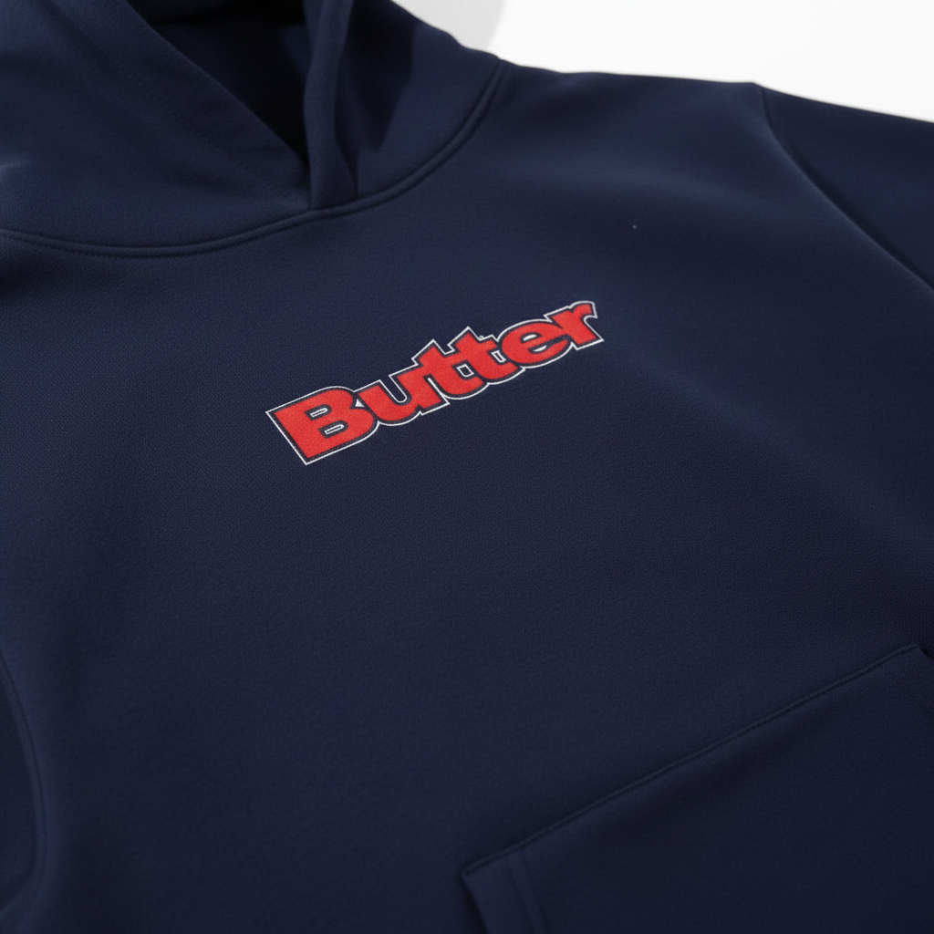 Butter Goods Ripstop Applique Pullover Hoodie Navy