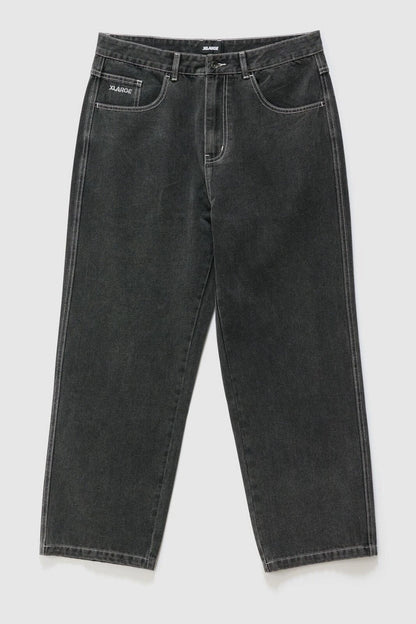 X-LARGE WHISTLE BULL DENIM PANT WASHED BLACK XLARGE X LARGE loose fit jeans