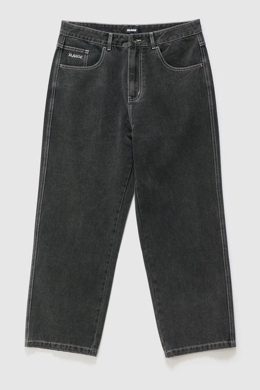 X-LARGE WHISTLE BULL DENIM PANT WASHED BLACK XLARGE X LARGE loose fit jeans