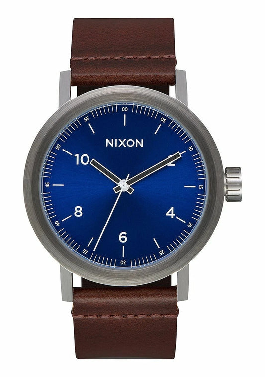 NIXON Stark Leather Blue Sunray / Brown WATCH NEW FREE POST AUST A1194 2301-00