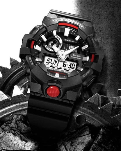 CASIO G-SHOCK WATCH DUO AUST WARRANTY GA700-1A WATCHES BLACK RED