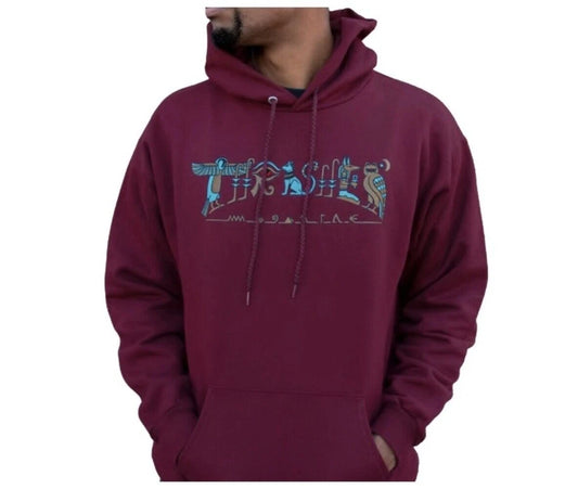 THRASHER Hieroglyphic Hood Jumper MAROON Size Small