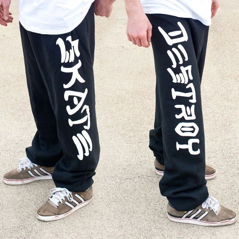 Thrasher Sweatpants Skate and Destroy Black