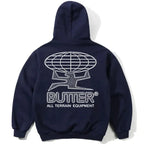 Butter Goods Terrain Pull Over Navy Hoodie Hood Fleece Buttergoods
