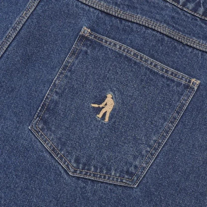 Pass~Port - Stone Workers Club Denim jean Short Washed Dark Indigo PASSPORT Jort