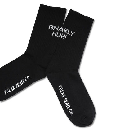 Polar Skate Co Gnarly Huh Crew Socks Black Us 7 9