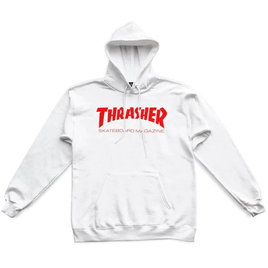THRASHER SKATE MAGAZINE HOOD white red HOODY SWEATER NEW
