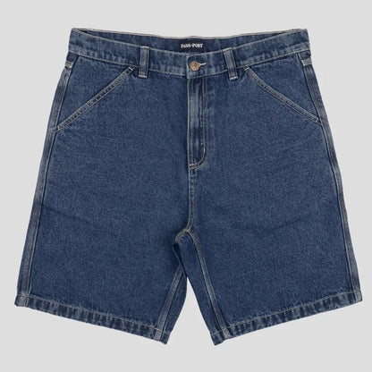 Pass~Port - Stone Workers Club Denim jean Short Washed Dark Indigo PASSPORT Jort