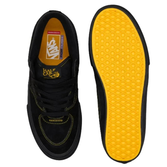 VANS HALF CAB (PRO) SKATE BLACK/ MUSTARD SKATE SHOES VN0A5FCDBLN
