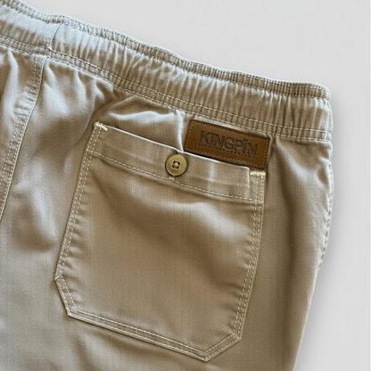 KINGPIN PANTS CHINO KHAKI SLIM FIT elastic waist/ankle size LARGE