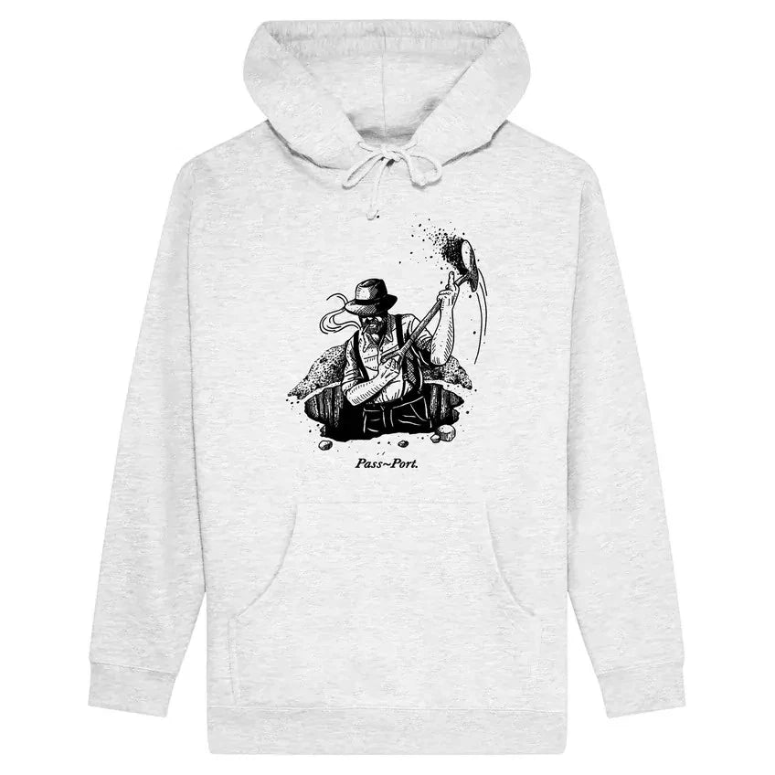 Pass~Port Dig Hood - White Marle passport Hoodie