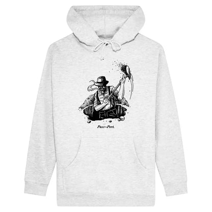Pass~Port Dig Hood - White Marle passport Hoodie