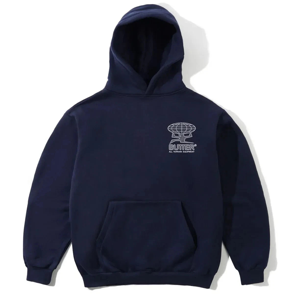 Butter Goods Terrain Pull Over Navy Hoodie Hood Fleece Buttergoods