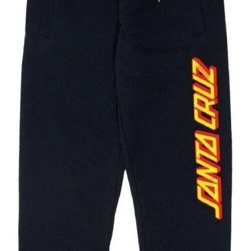 SANTA CRUZ CLASSIC STRIP TRACK PANTS FLEECE BLACK SWEATPANTS
