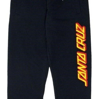 SANTA CRUZ CLASSIC STRIP TRACK PANTS FLEECE BLACK SWEATPANTS
