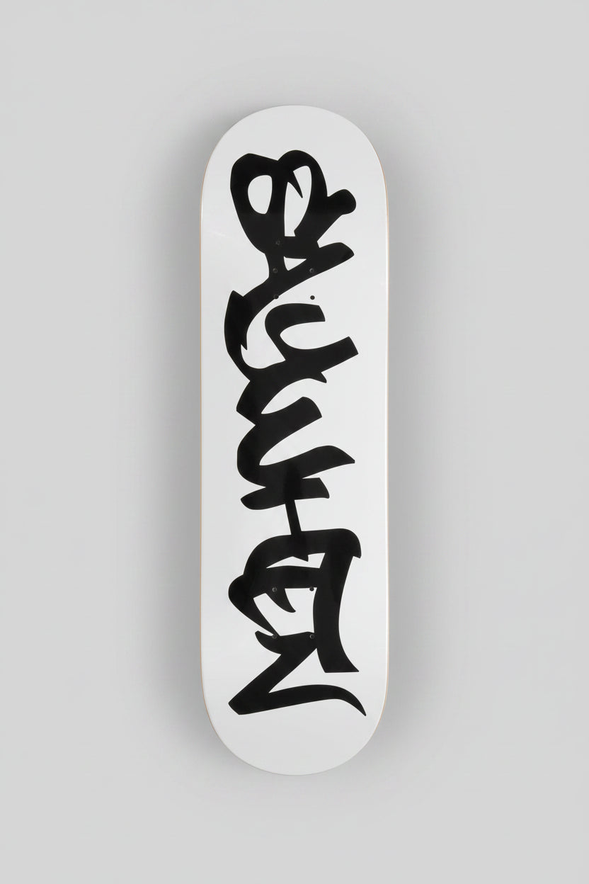Say When Logo White / Black Skateboard Deck
