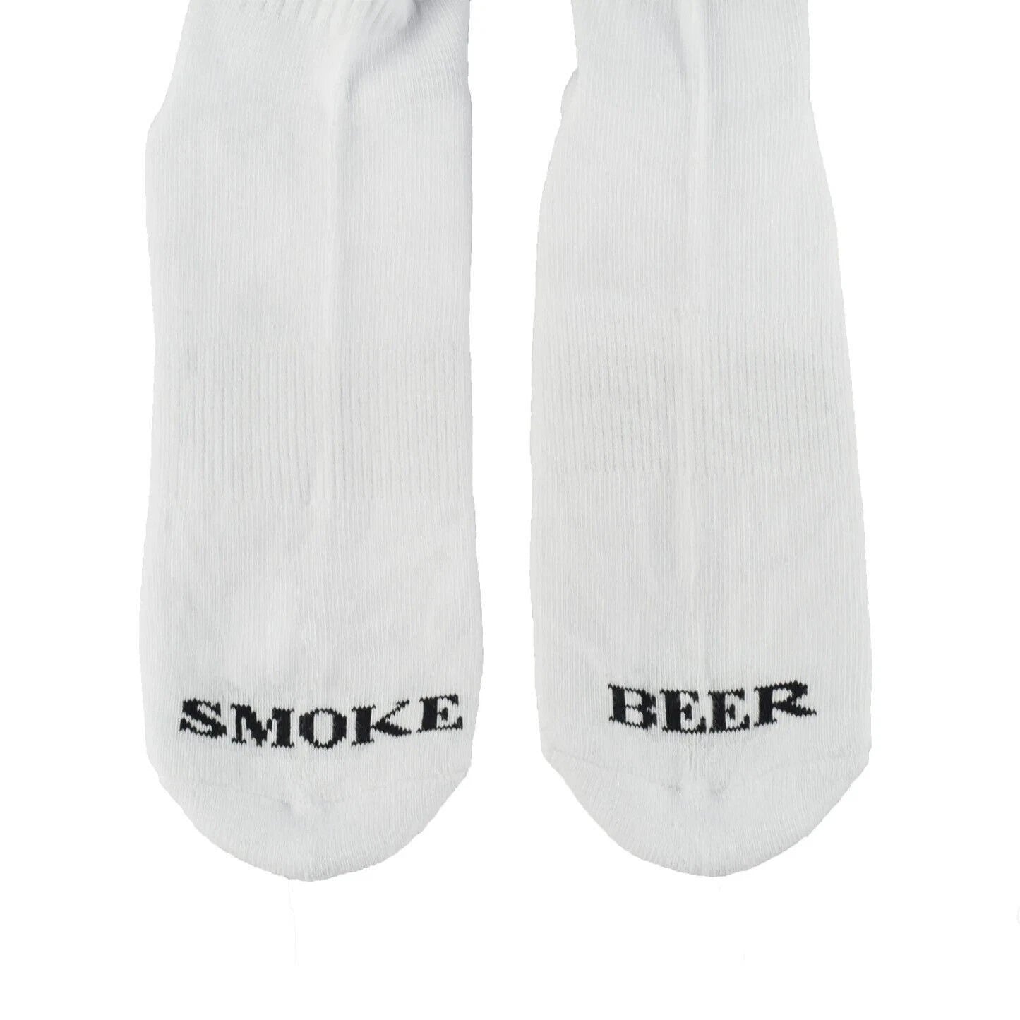 Smoke Beer - Can Logo Socks White Pair Smoke Beer