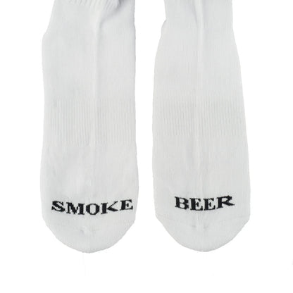 Smoke Beer - Can Logo Socks White Pair Smoke Beer