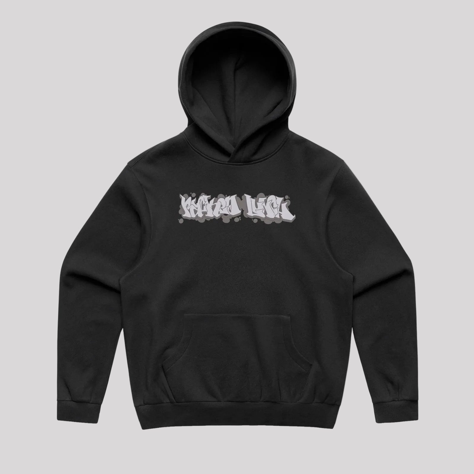 Packed Lunch - Graffiti Logo Hoodie Jumper Black Pull Over