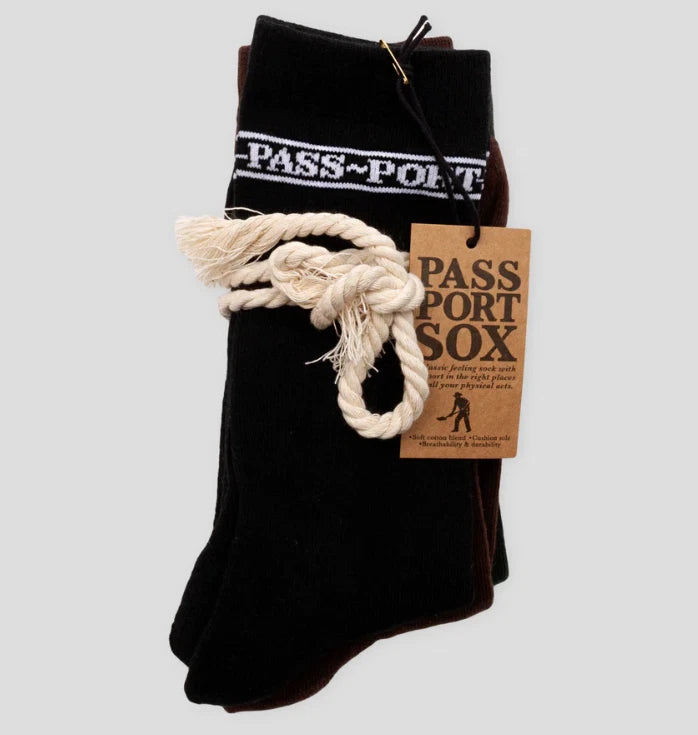 Pass~Port Hi Sox 3-Pack Black / Forest Green / Brown - Passport Sox