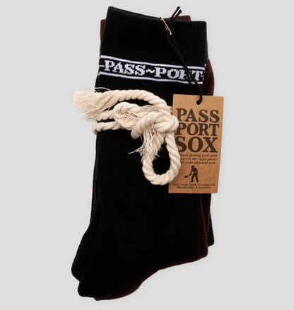 Pass~Port Hi Sox 3-Pack Black / Forest Green / Brown - Passport Sox