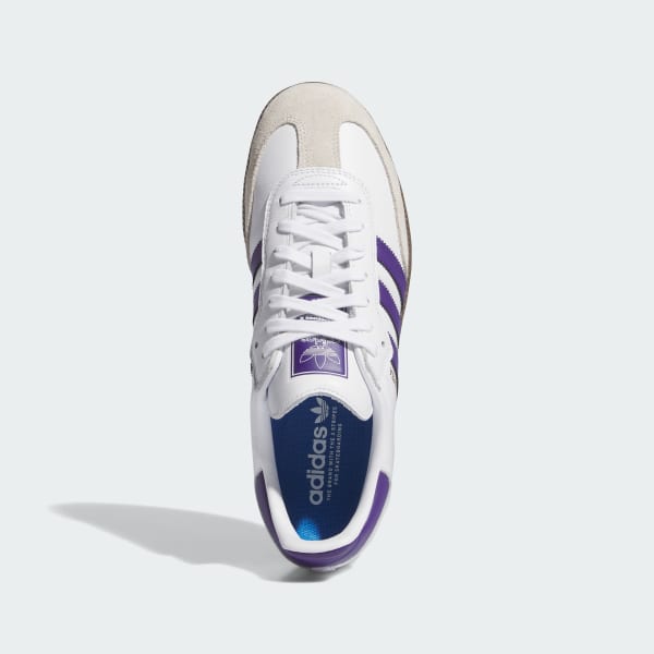 Adidas Shoes Samba Adv White Purple Gold Us Skateboard Sneakers Originals