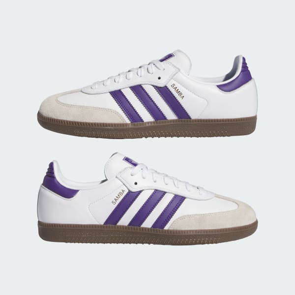 Adidas Shoes Samba Adv White Purple Gold Us Skateboard Sneakers Originals