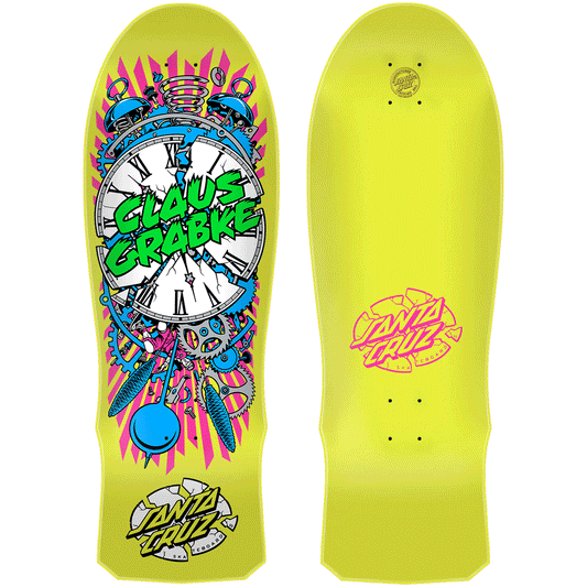 Santa Cruz Skateboard Deck Claus Grabke Exploding Clock Reissue 10.04"