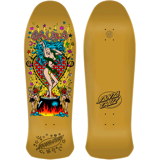Santa Cruz Skateboard Deck Salba Witch Doctor Gold Neon Overlay 10 4 Reissue
