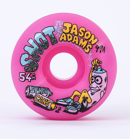 Snot Wheels Jason Adams Spray Cans NEON PINK 54mm 99a Conicals
