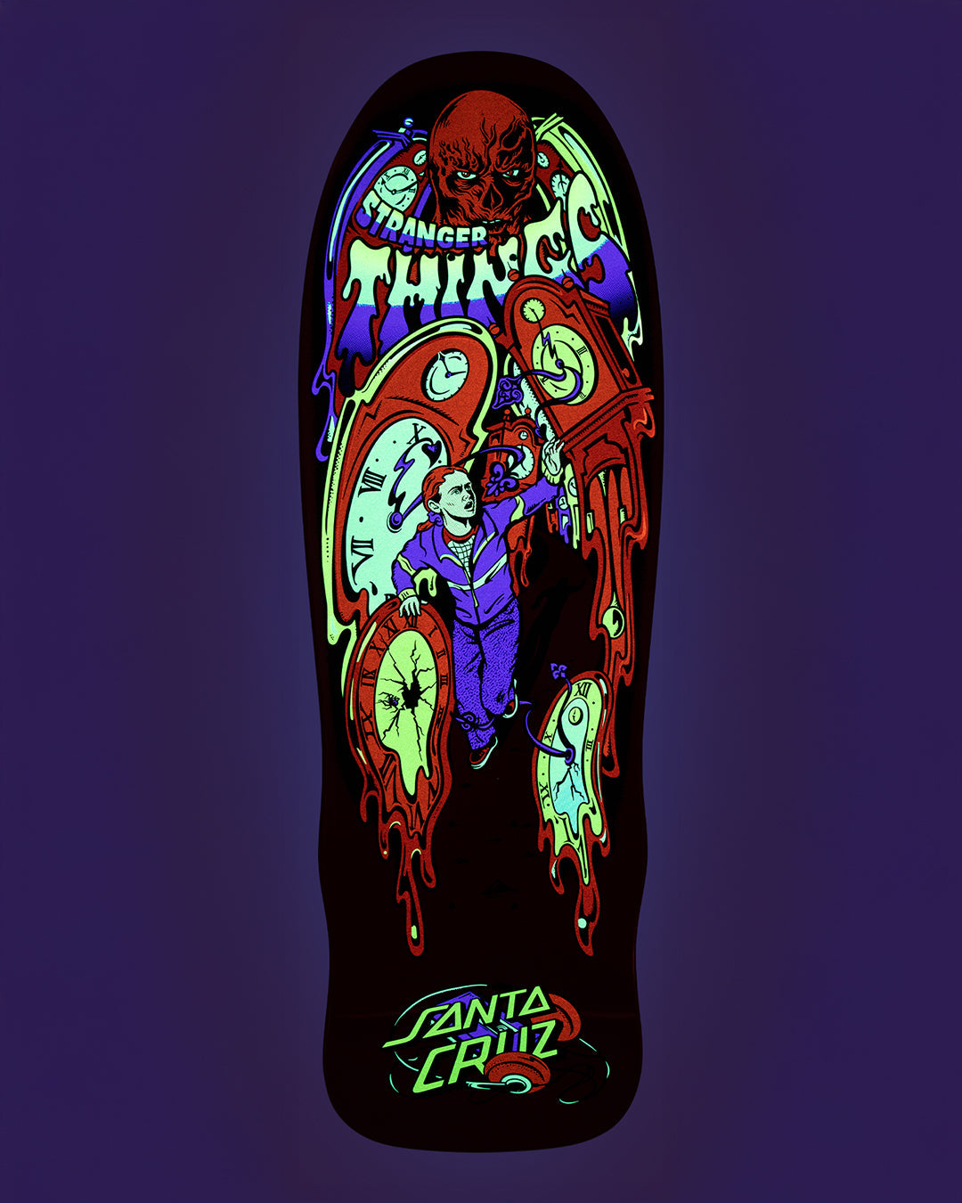 Santa Cruz Deck Stranger Things Grabke Max Melting Clock 9.7" (Glow in the dark)