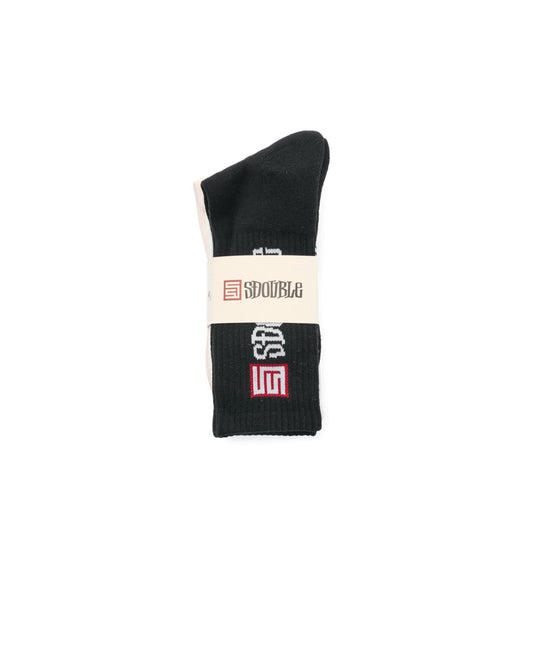 S-Double Socks S Cube Mid Block 3 Pack Assorted OSFA
