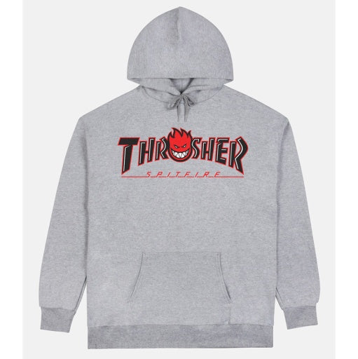 Thrasher x Spitfire Hood Big Head Ash Grey Pullover