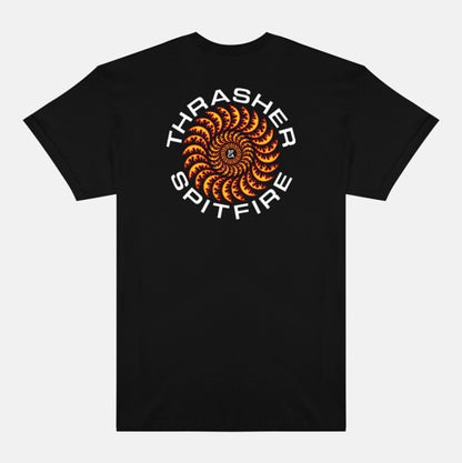 Thrasher x Spitfire Tee Classic Swirl Black