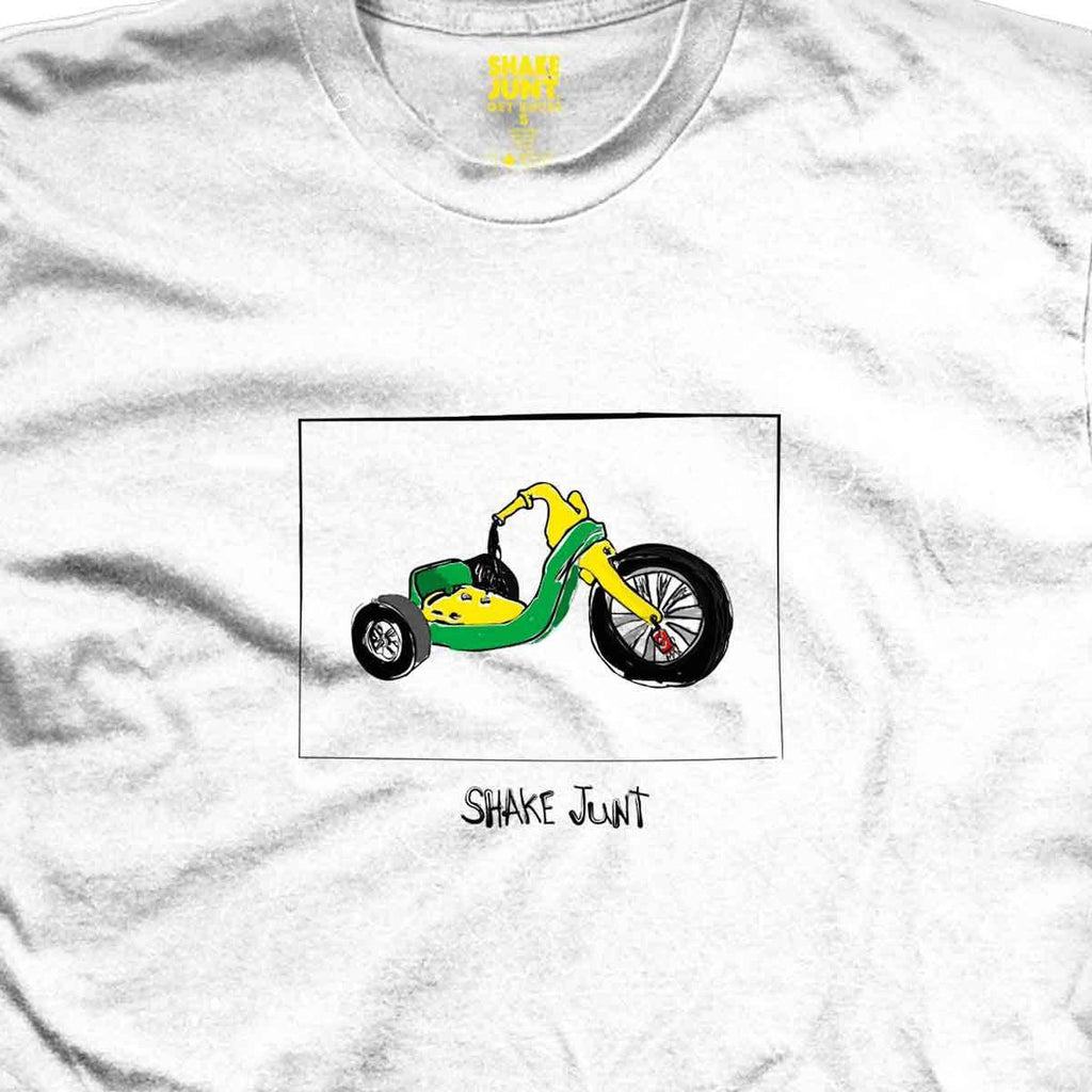Shake Junt Tee 3 Wheeler White Skateboard T Shirt