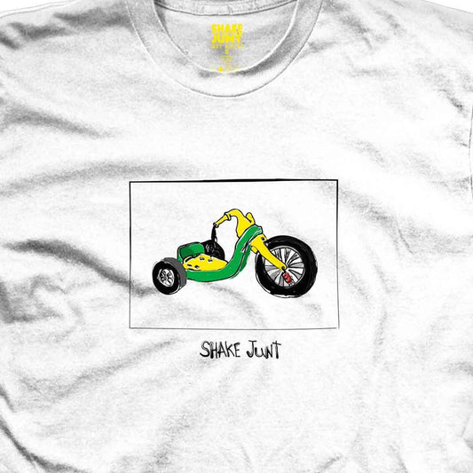 Shake Junt Tee 3 Wheeler White Skateboard T Shirt