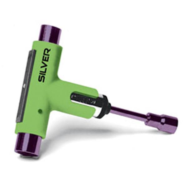 Silver Trucks Skate Tool Neon Green Purple Ratchet Complete Skateboard T Tool