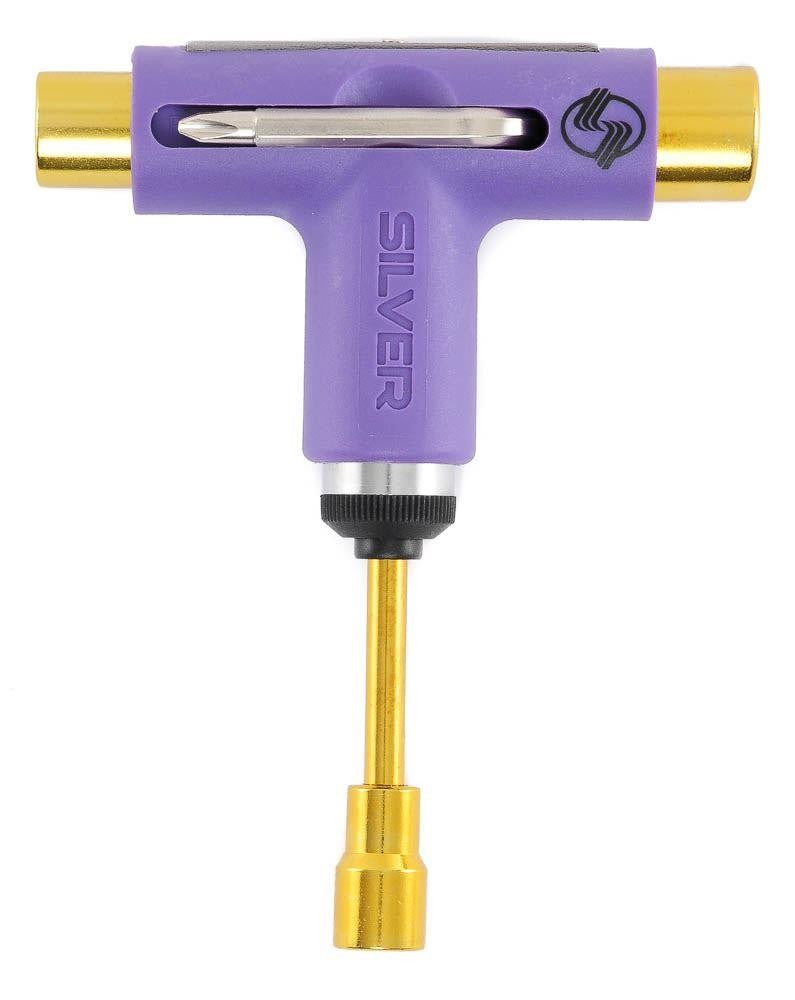 Silver Trucks Skate Tool Neon Purple Gold Ratchet Complete Skateboard T Tool