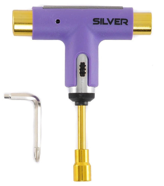 Silver Trucks Skate Tool Neon Purple Gold Ratchet Complete Skateboard T-Tool