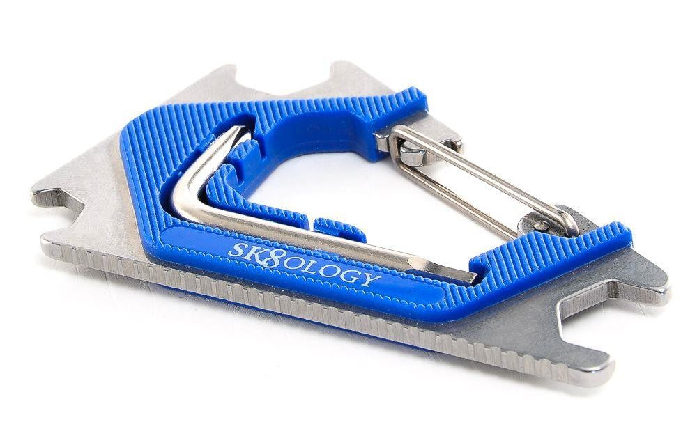 Sk8Ology Skate Tool Blue Silver Worlds Lightest Flat Complete Skateboard T Tool