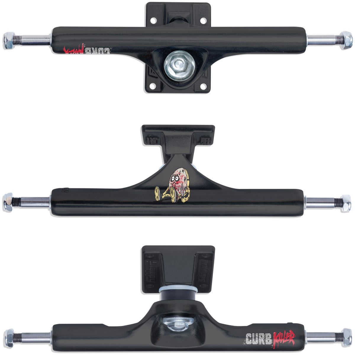 Slappy Skateboard Trucks ST1 Inverted Kingpins Curb Killer Black 8.5"