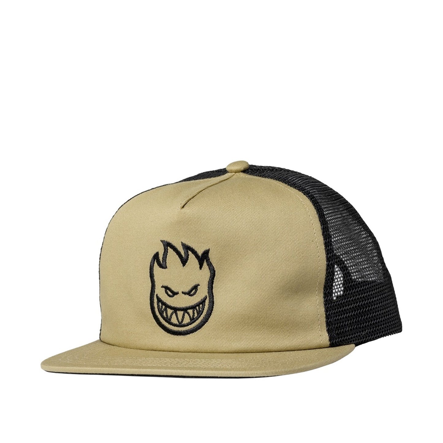 Spitfire Wheels Trucker Bighead Tan Black Snapback Cap Skateboard Hat