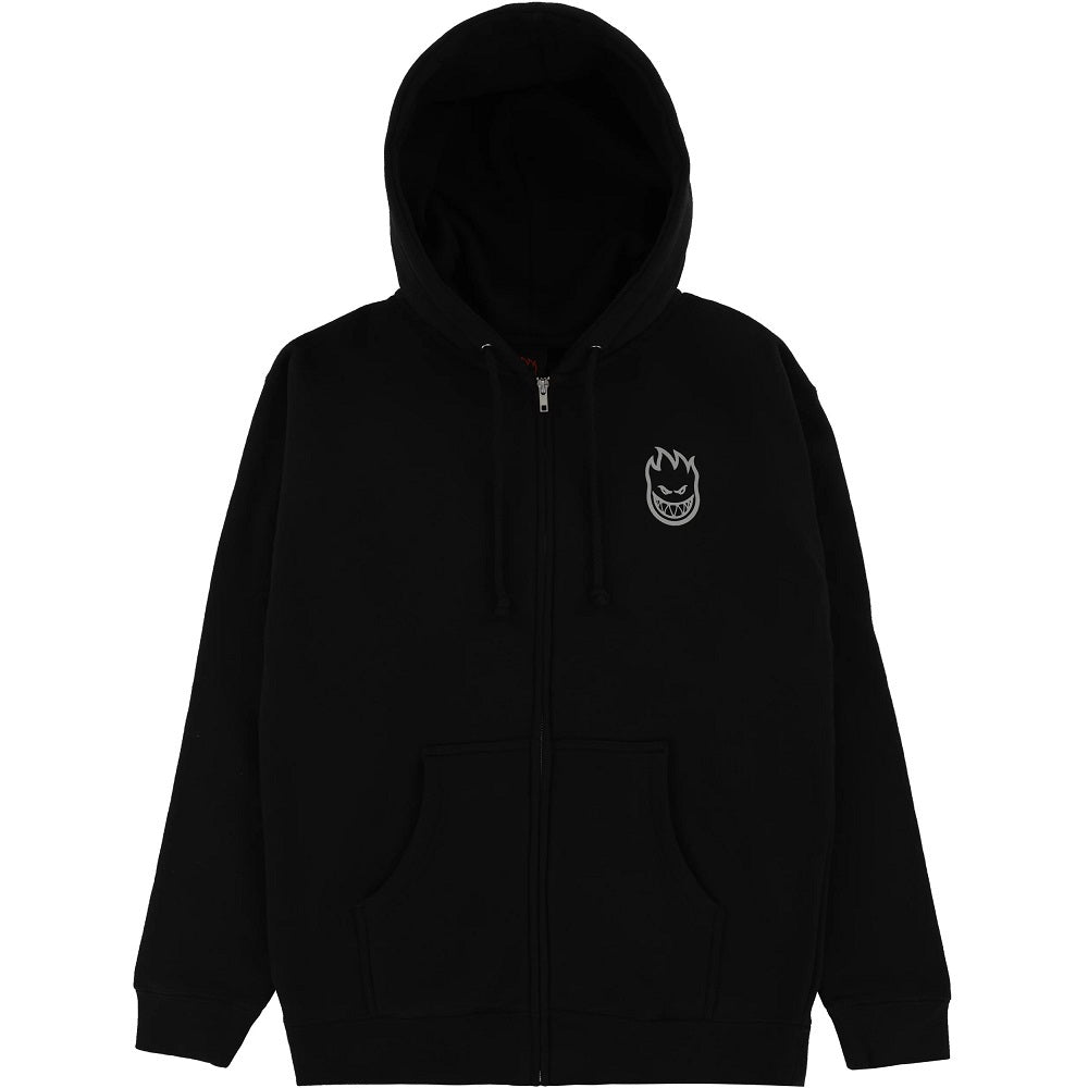 Spitfire Hood Zip Smoke Classic Black Skateboard Hoodie