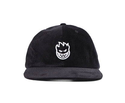 Spitfire Wheels Cap LiL Bighead Strapback Black Corduroy Skateboard Hat