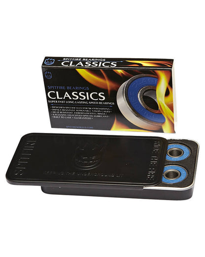 Spitfire Skateboard Bearings Classics Blue Spitfire Stash Tin Included