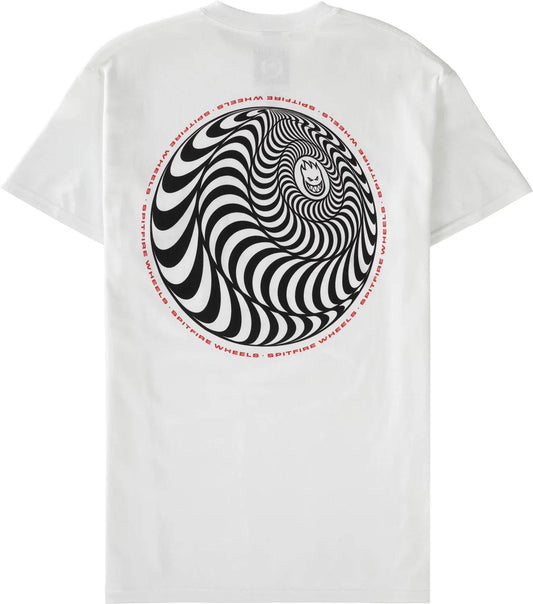 Spitfire Wheels Tee Pocket Skewed Classic Swirl White Skateboard T Shirt